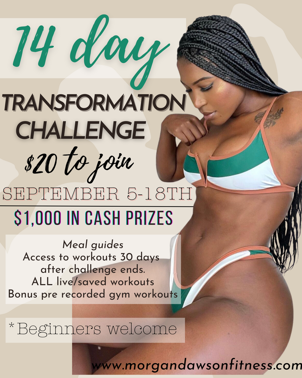 14 day transformation challenge Sep 5th-18th